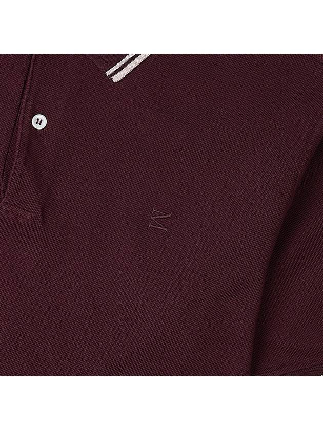 Men's Embroidered Logo Polo Shirt Bordeaux - MAISON MARGIELA - BALAAN 6