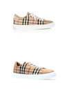 Women's Vintage Check Leather Low Top Sneakers Beige - BURBERRY - BALAAN 5