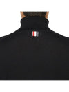 4 Bar Relaxed Fit Fine Merino Wool Turtle Neck Black - THOM BROWNE - BALAAN 7