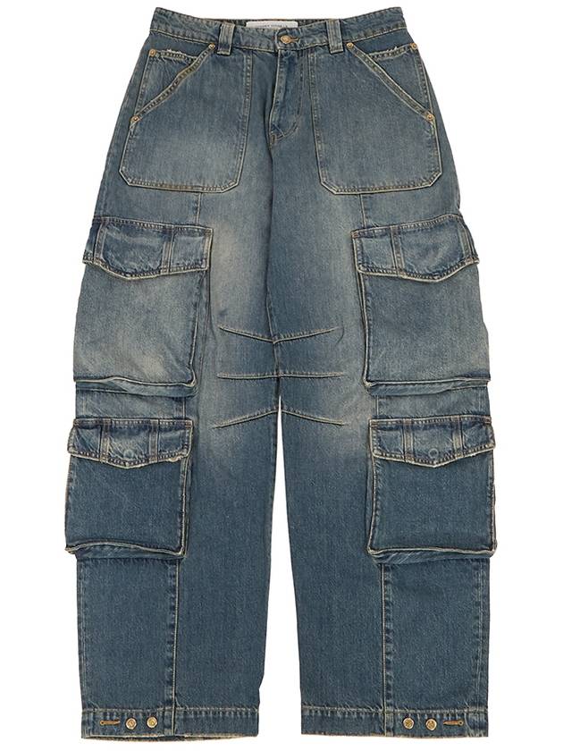 Distressed Finish Denim Wide Jeans Blue - GOLDEN GOOSE - BALAAN 2