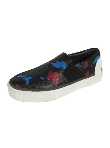 Men's Flowers Print Slip On Black - LANVIN - BALAAN 1