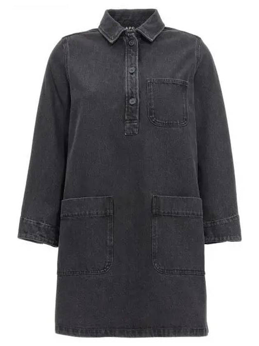 Women's Arelia Denim Short Dress Black - A.P.C. - BALAAN 2