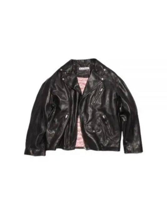 distressed leather jacket - ACNE STUDIOS - BALAAN 2