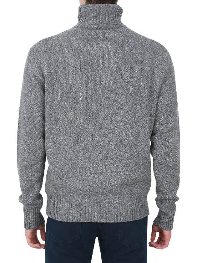 Heart Logo Cashmere Turtleneck Grey - AMI - BALAAN 5