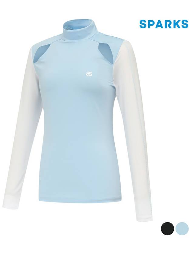 open shoulder cold feeling long sleeve high neck half neck t-shirt SO1LTS010 - SPARKS - BALAAN 3