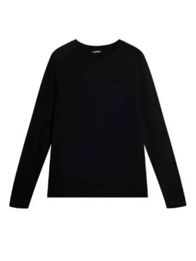 Men's Brent Wool Long Sleeve T-Shirt Black - J.LINDEBERG - BALAAN 2