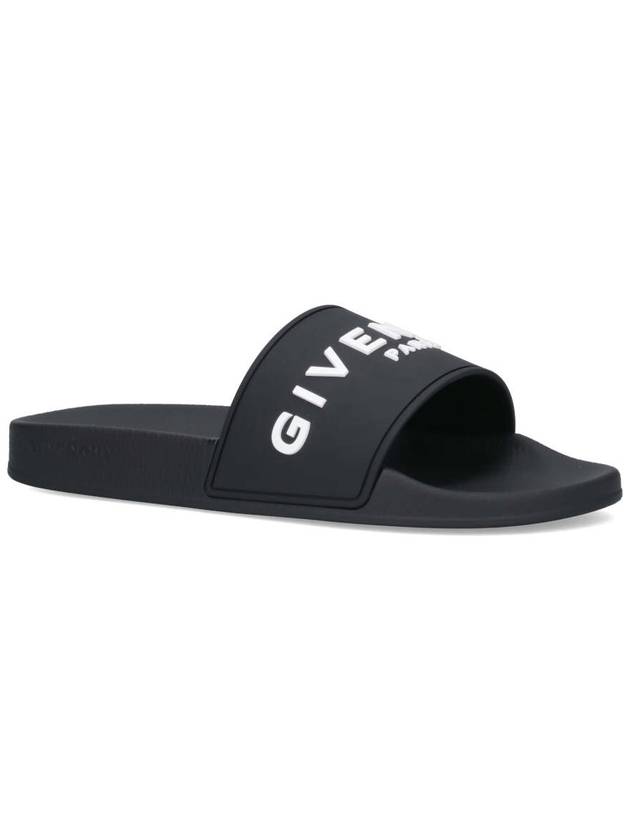 Logo Rubber Slide Slippers Black - GIVENCHY - BALAAN 3