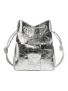 Women's Cassette Small Cross Bucket Bag Silver - BOTTEGA VENETA - BALAAN.