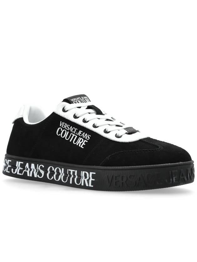 Versace Jeans Couture Suede Sneakers, Men's, Black - VERSACE - BALAAN 4