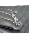 Women s 483236 Gray Calfskin Silver Monogram Lulu Matelasse Document Clutch - SAINT LAURENT - BALAAN 5