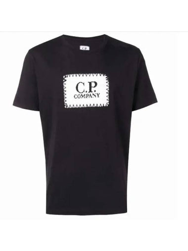 30/1 Jersey Label Style Logo Short Sleeve T-Shirt Black - CP COMPANY - BALAAN 1