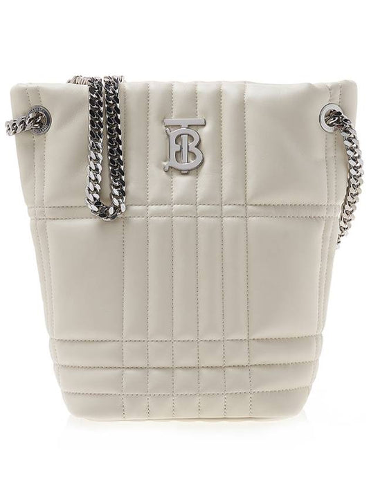 Lola Quilted Lambskin Small Bucket Bag White - BURBERRY - BALAAN 2