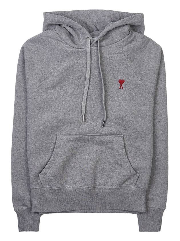 Heart Logo Cotton Hoodie Grey - AMI - BALAAN 11