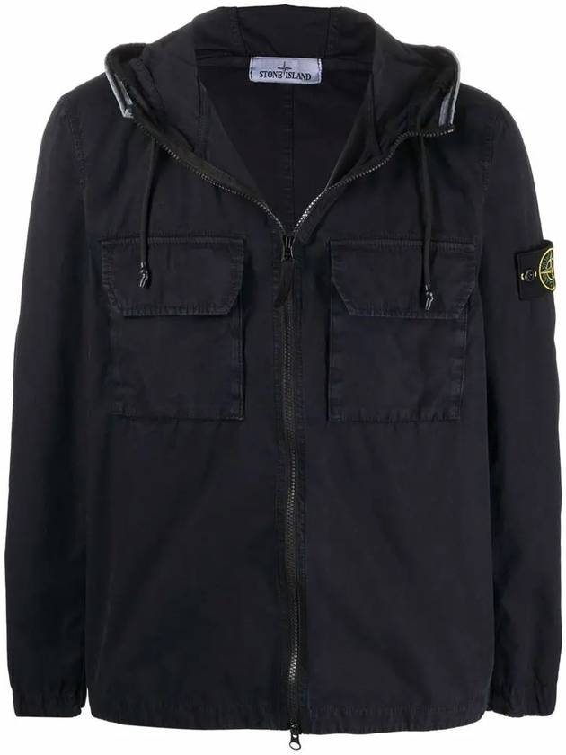 Wappen Patch Old Treatment Hooded Zip Up Up Navy - STONE ISLAND - BALAAN 2