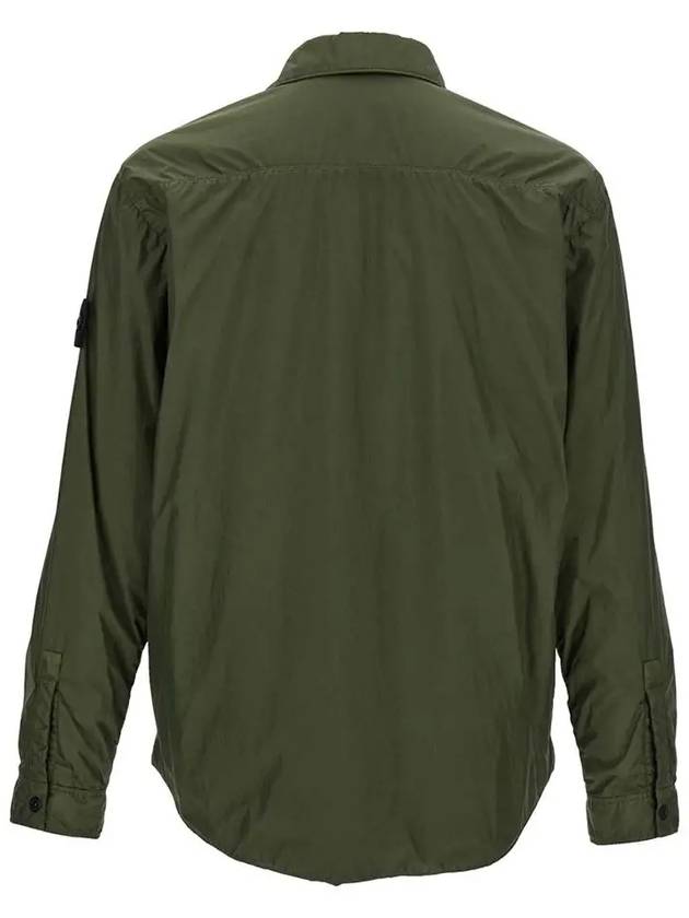 Logo Patch Zip Up Jacket Green - STONE ISLAND - BALAAN 3