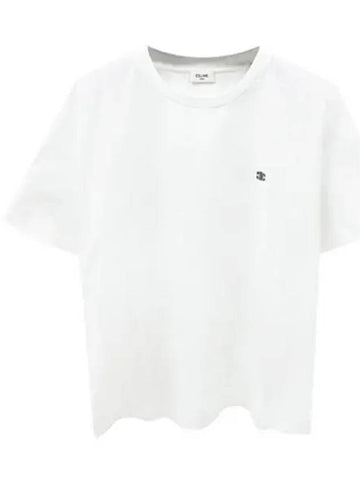 Trio Festival Logo Loose Fit Short Sleeve T Shirt Off White Men s 271499 - CELINE - BALAAN 1