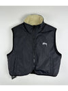 8-Ball Reversible Sherpa Vest Cream Black - STUSSY - BALAAN 4