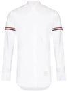 Oxford Striped Grosgrain Armband Classic Long Sleeve Shirt White - THOM BROWNE - BALAAN 2