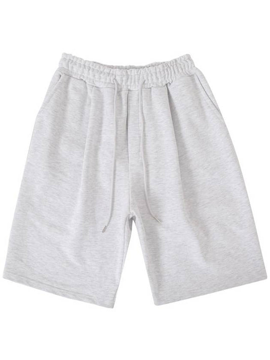 One Tuck Bermuda Sweat Shorts Melange Gray - MOO - BALAAN 1