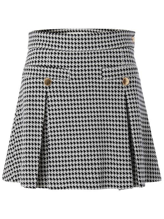 HOUNDTOOTH PLEATS SKIRTBLACK - AOW - BALAAN 1