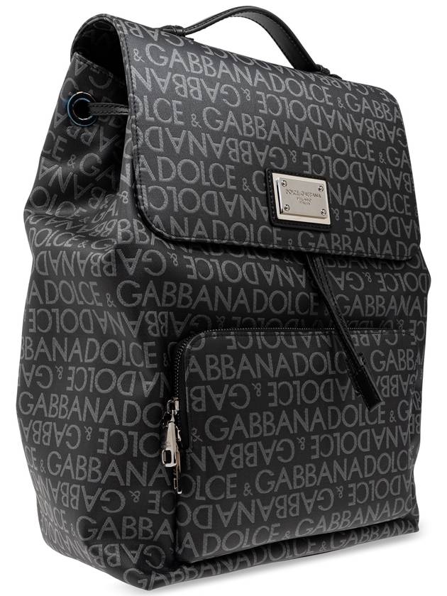 Dolce & Gabbana Backpack With Monogram, Men's, Black - DOLCE&GABBANA - BALAAN 4