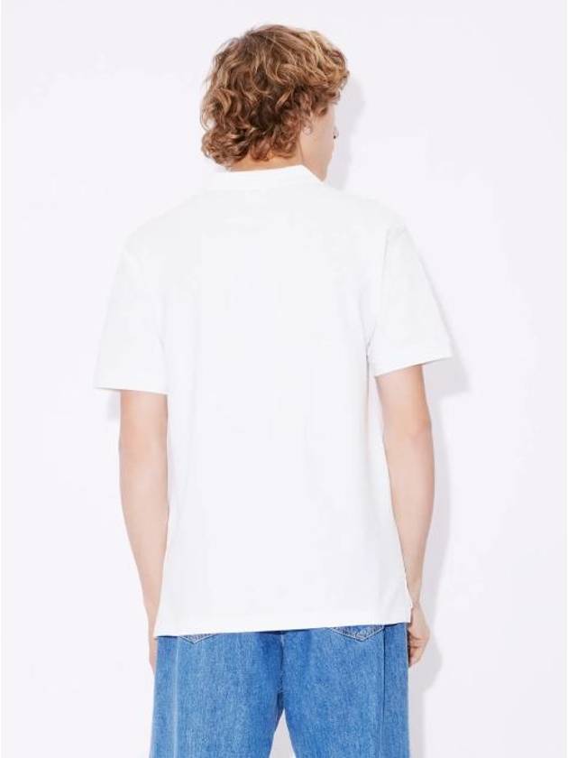 Boke Flower Embroidered Cotton Polo Shirt White - KENZO - BALAAN 5