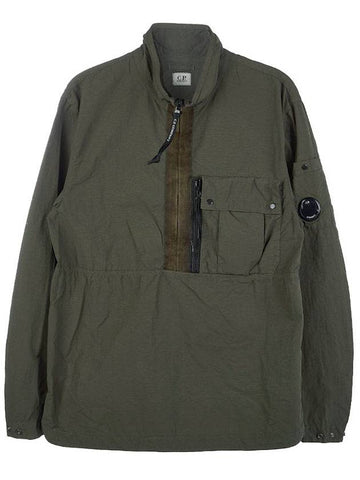 Men's Flat Nylon Lens Over Anorak Khaki - CP COMPANY - BALAAN 1