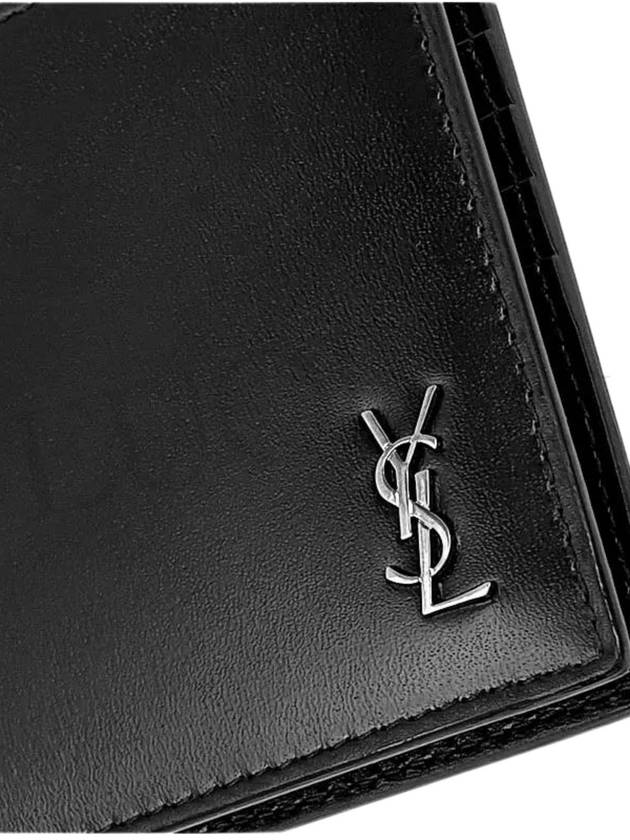 Tiny Cassandre East West Wallet in Matte Leather Black - SAINT LAURENT - BALAAN 6