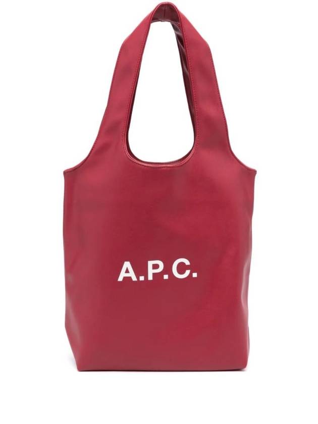 Ninon Small Recycled Leather Tote Bag Red - A.P.C. - BALAAN 1