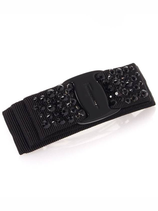 Vara Bow Swarovski Hair Clip Black - SALVATORE FERRAGAMO - BALAAN 3