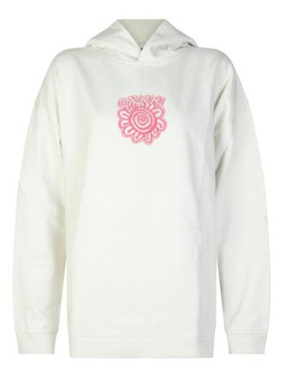 Isoli Flower Oversized Hoodie Egret - GANNI - BALAAN 2