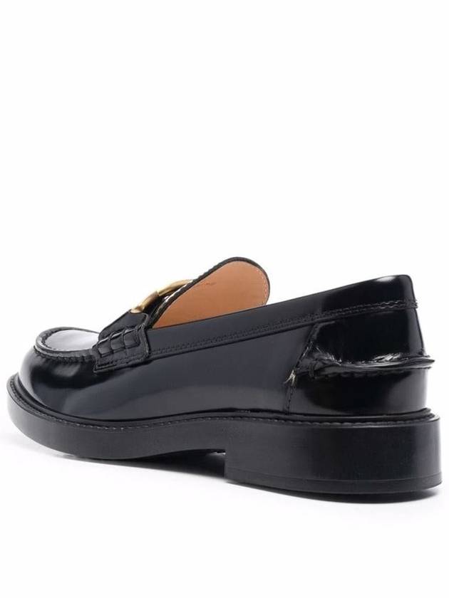 Brushed Leather Chain Loafers Black - TOD'S - BALAAN 5