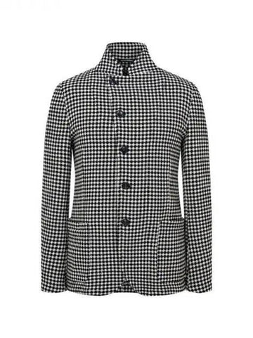 Men s Check Pattern Stretch Wool Jacket Black - EMPORIO ARMANI - BALAAN 1