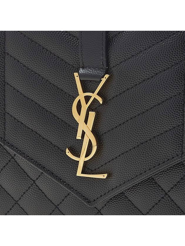 Matelasse Gold Logo Strap Clutch Bag Black - SAINT LAURENT - BALAAN 7