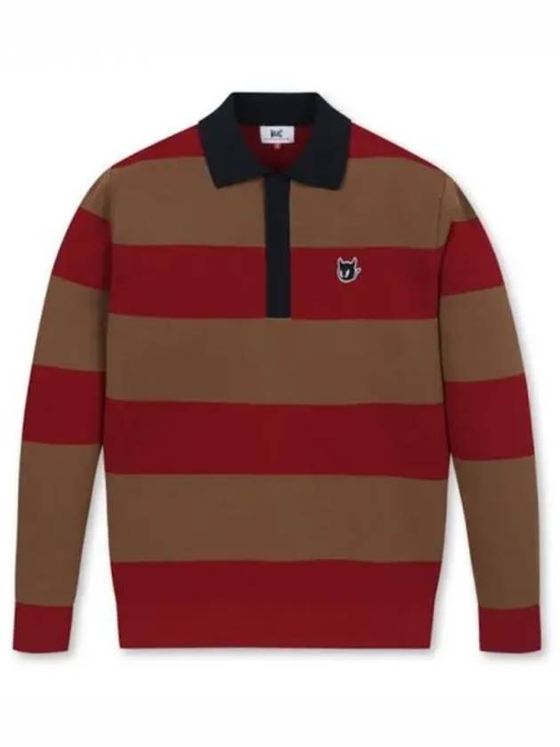 Golf Men s Rugby Striped Polo T shirt Sweater WMWAA23603 Red Domestic Product GQ0Z23082934368 - WAAC - BALAAN 1