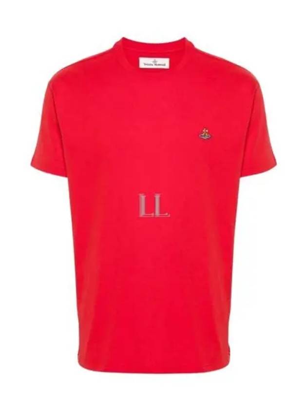 ORB Logo Cotton Short Sleeve T-Shirt Red - VIVIENNE WESTWOOD - BALAAN 2