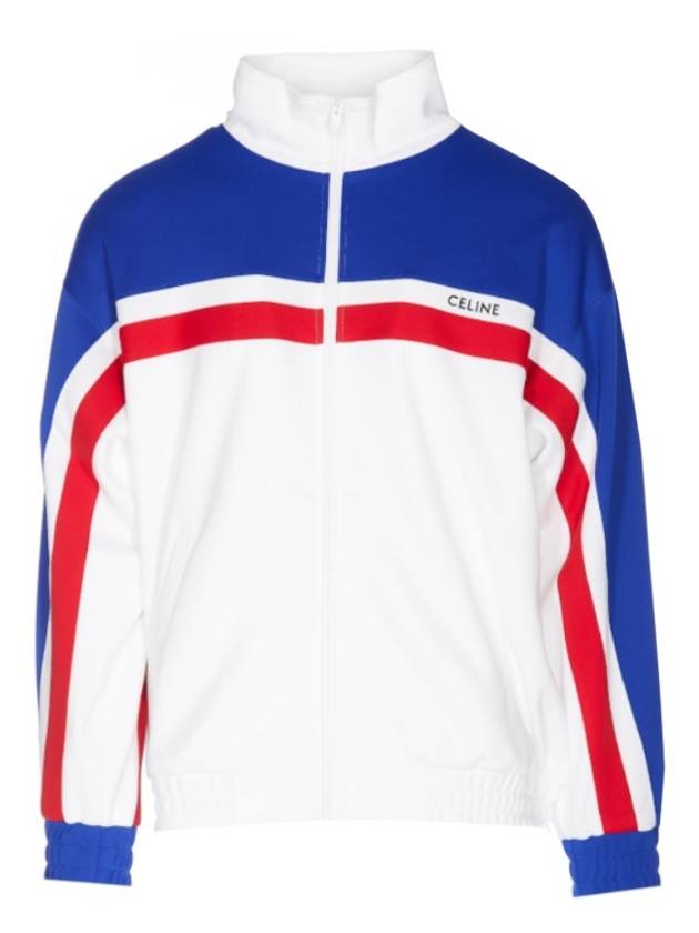 Logo Electric Blue Track Jacket White - CELINE - BALAAN 3