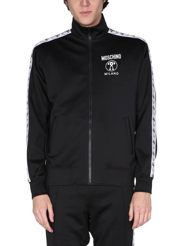 logo zip-up track jacket black - MOSCHINO - BALAAN 2