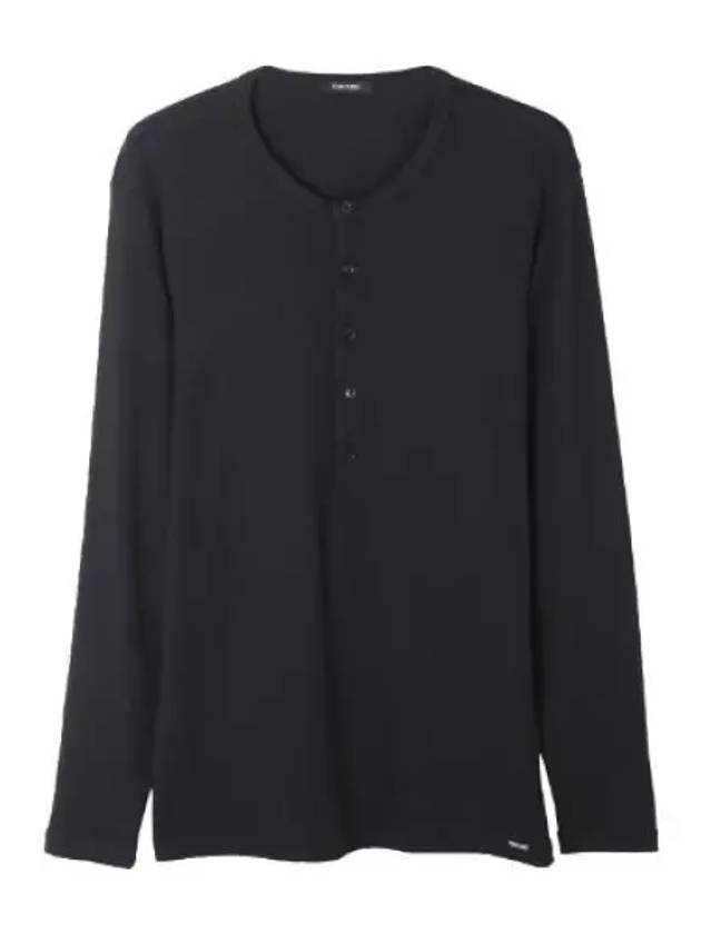 Henry Neck Long Sleeve T-Shirt Black - TOM FORD - BALAAN 2