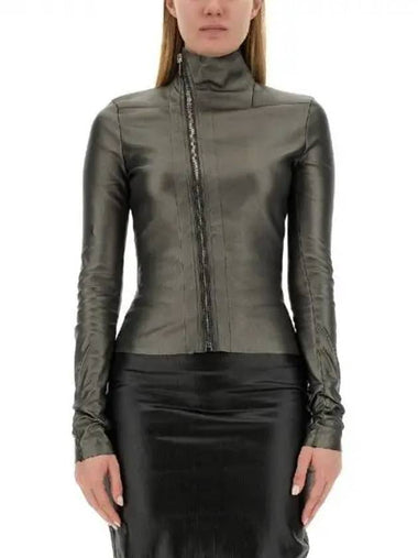 Rick Owens Gary Metallic Leather Biker Jacket 270354 - RICK OWENS - BALAAN 1