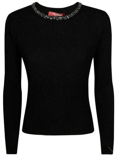 Virgin wool knit top black - MAX MARA - BALAAN 2