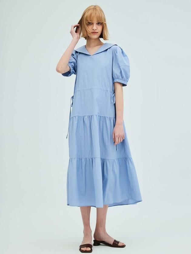 Sailor Collar Tiered Maxi DressBlue - OPENING SUNSHINE - BALAAN 4