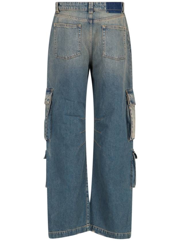 Distressed Finish Denim Wide Jeans Blue - GOLDEN GOOSE - BALAAN 4