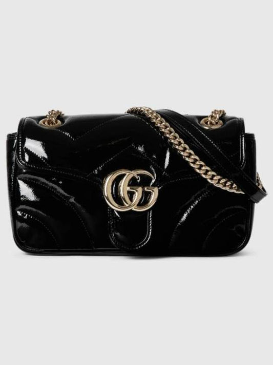 GG Marmont Small Shoulder Bag Gold Black - GUCCI - BALAAN 1