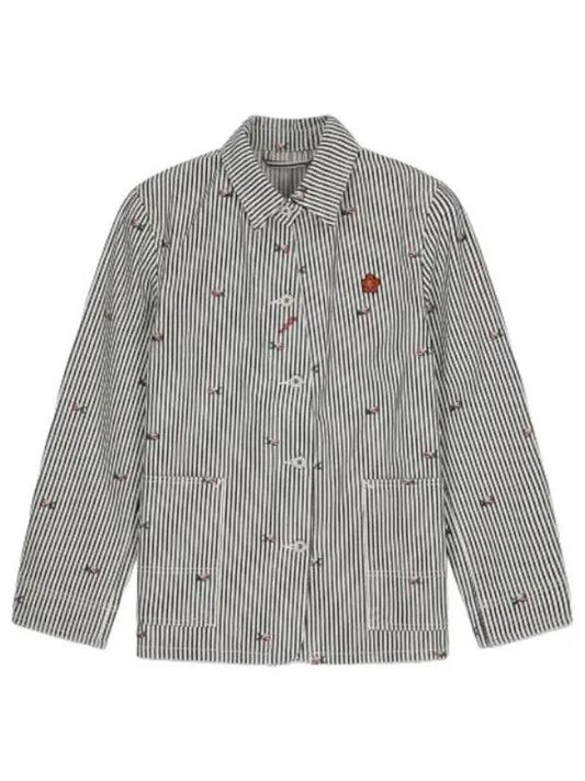 Striped denim jacket gray - KENZO - BALAAN 1