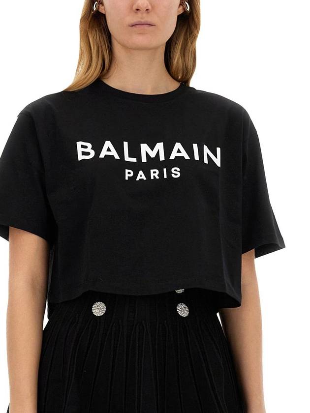 Logo Print Boxy Short Sleeve T-Shirt Black - BALMAIN - BALAAN 5