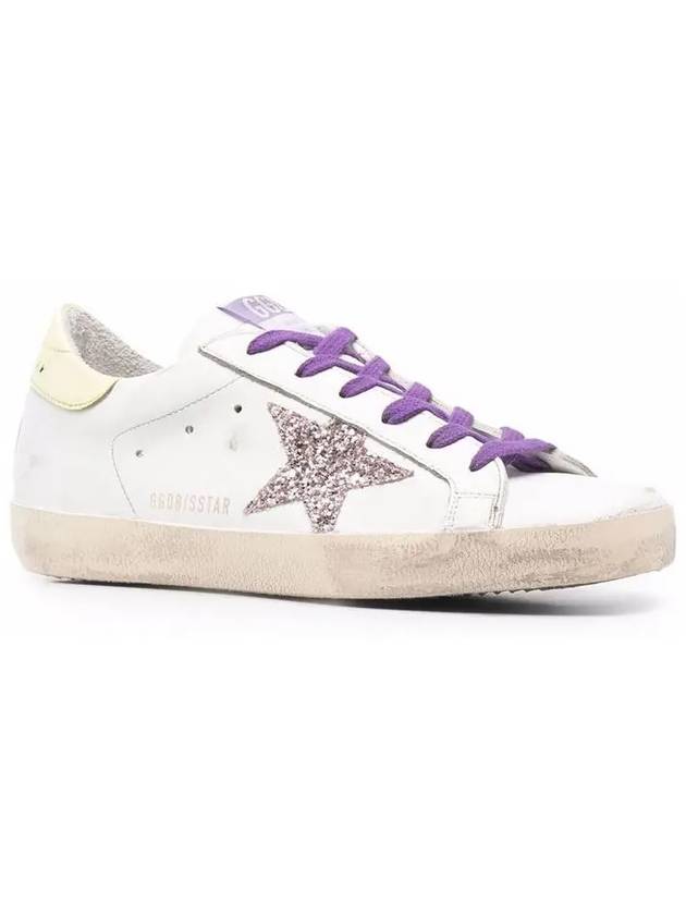 Women's Glitter Yellow Tab Superstar Sneakers White - GOLDEN GOOSE - BALAAN 3