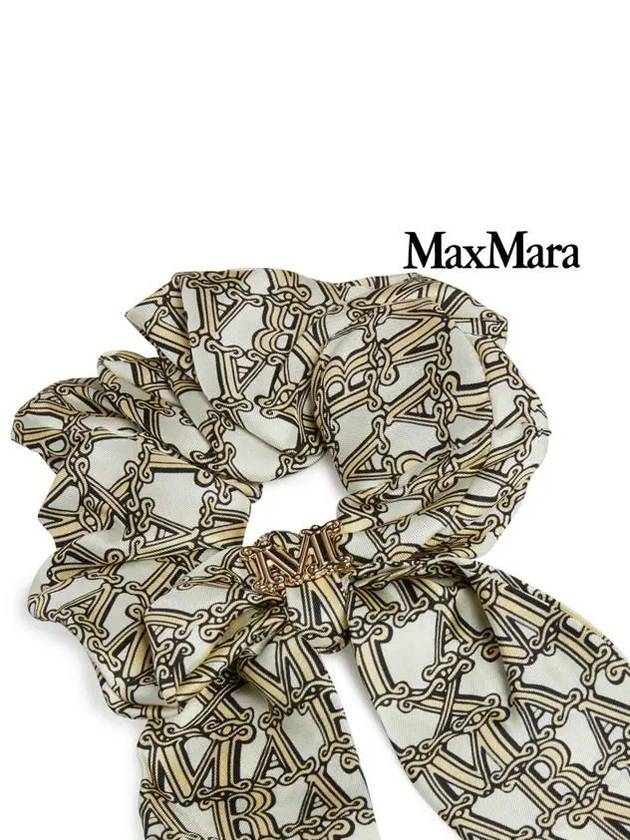 In-Trend Logo Silk Scarf Scrunch Yellow - MAX MARA - BALAAN 5