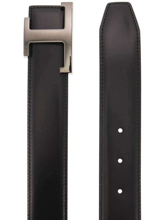 T Timeless Logo Leather Belt Black - TOD'S - BALAAN 3