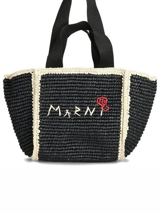 logo embroidered woven tote bag SHMP0121L0P6769 - MARNI - BALAAN 2